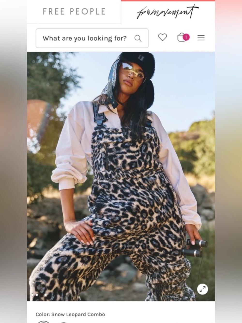 Free People Movement Hit The Slopes Printed Salopette. Leopard. Small
